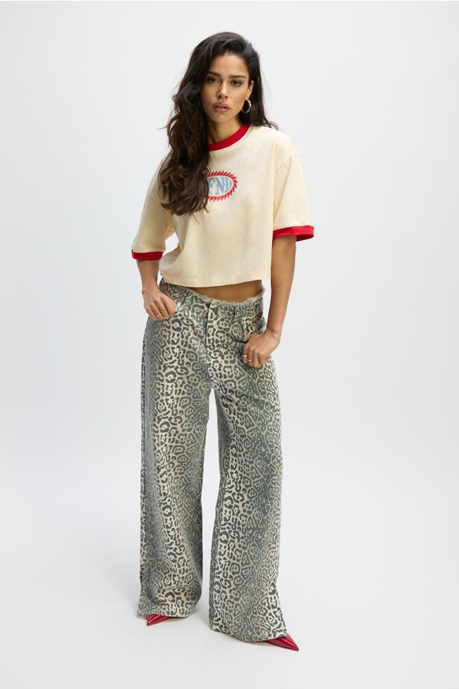 MARLOWE KNITTED CROPPED T SHIRT R2502813629 005 VINTAGE WHITE